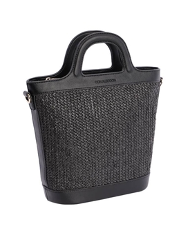 Don Algodón_ Bolso mano rafia negro - Imagen 1