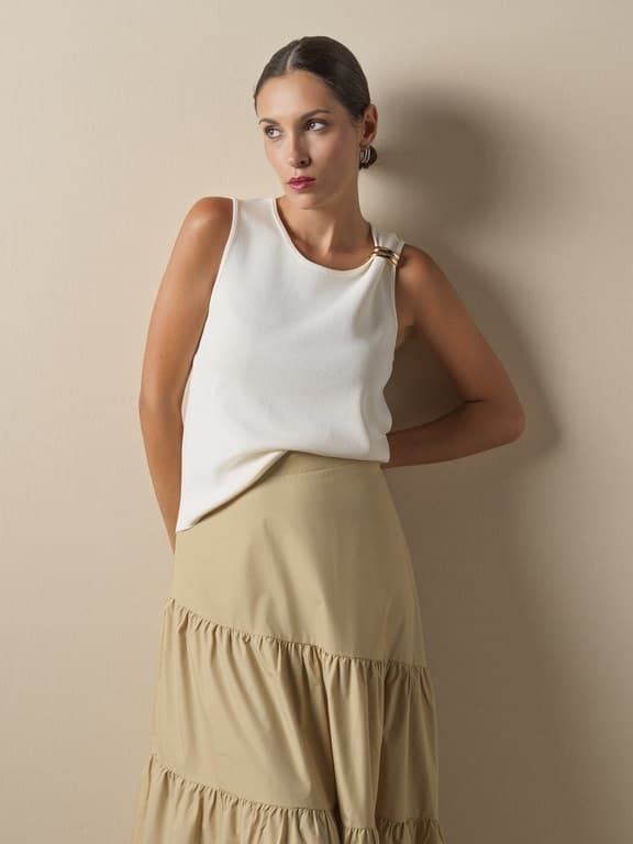 Don Algodón_ Top marfil - Imagen 1