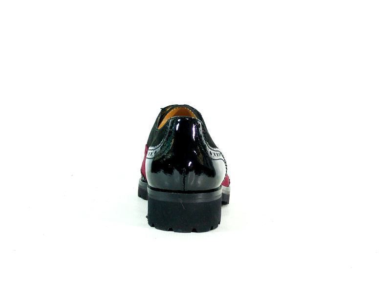 Elía Román- Zapato cordones negro-burdeos - Imagen 3