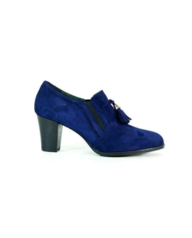 Elía Román- Zapato tacón ante marino mujer - Imagen 2