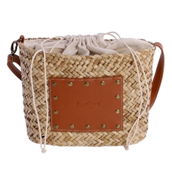 Fortime_ Capazo bandolera detalle cuero - Imagen 1