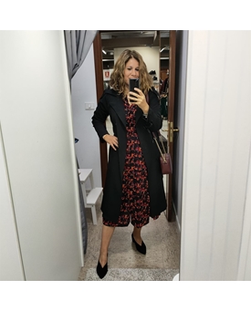 Gabardina larga negra y camel - Imagen 1