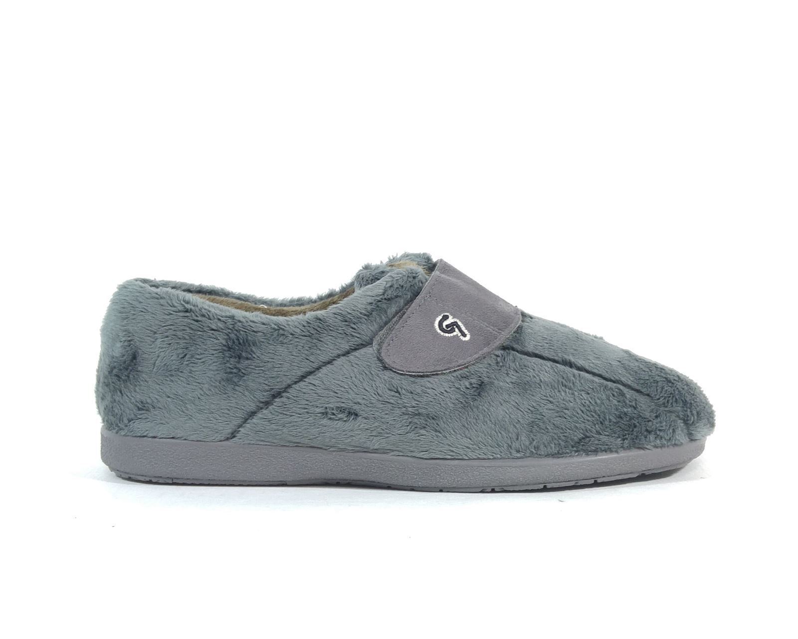 Garzon_ Zapatilla de casa velcro gris para hombre - Imagen 1