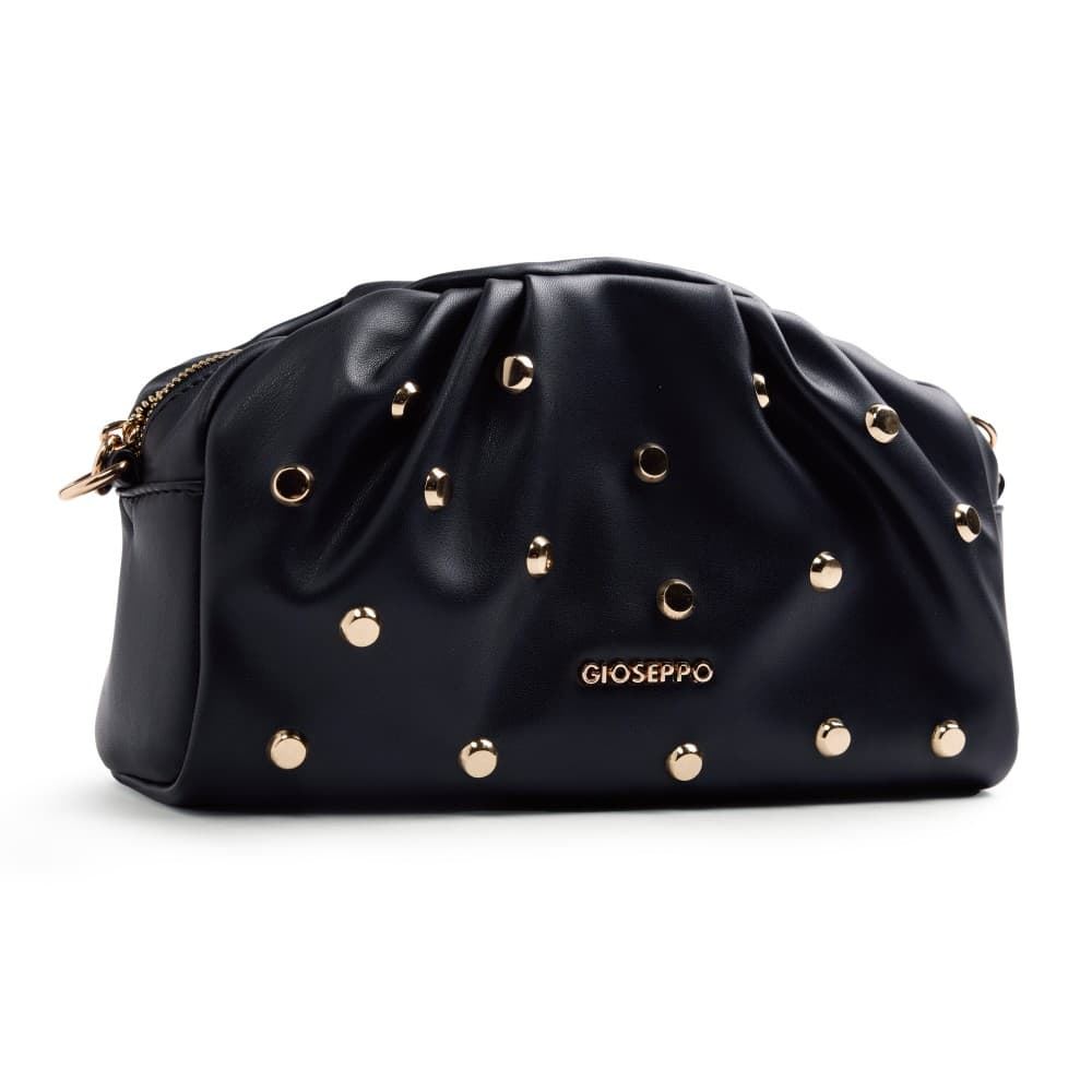 Gioseppo_ Bolso bandolera negro efecto arrugado con tachas - Imagen 1