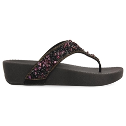 Gioseppo- Sandalia cuña negra dedo - Imagen 2