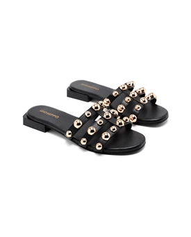 Gioseppo_ Sandalia tipo pala negro con tachuelas en dorado - Imagen 2