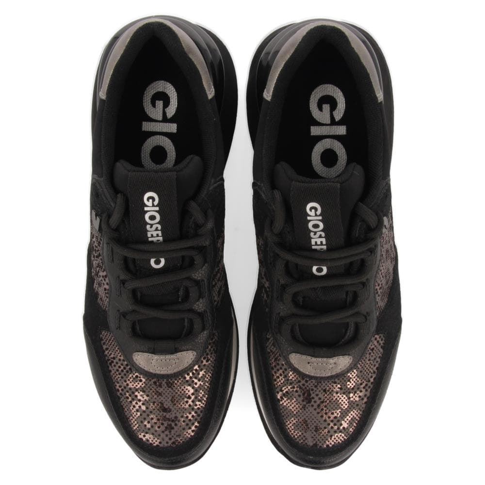 Gioseppo_ Sneakers negras con mix de tejidos - Imagen 4