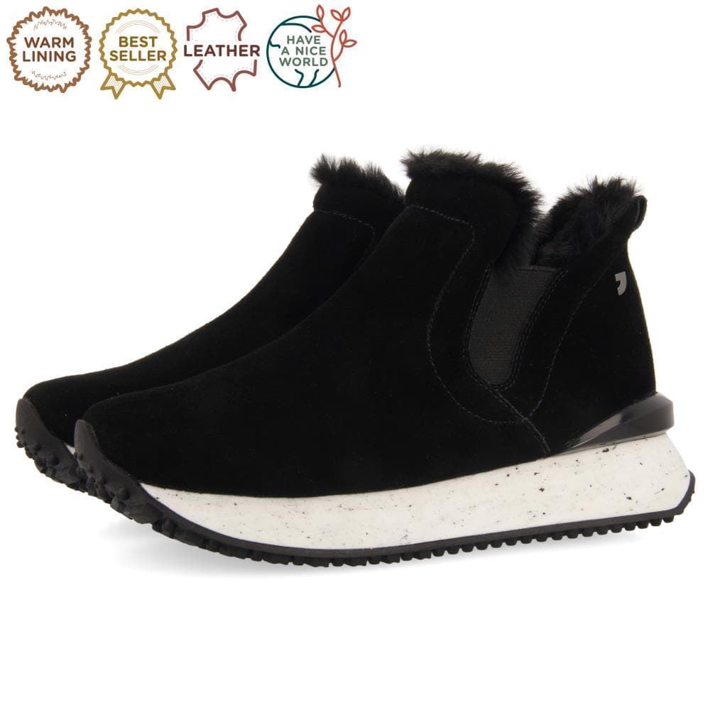 Gioseppo_ Sneakers negras estilo botín con mini cuña - Imagen 2