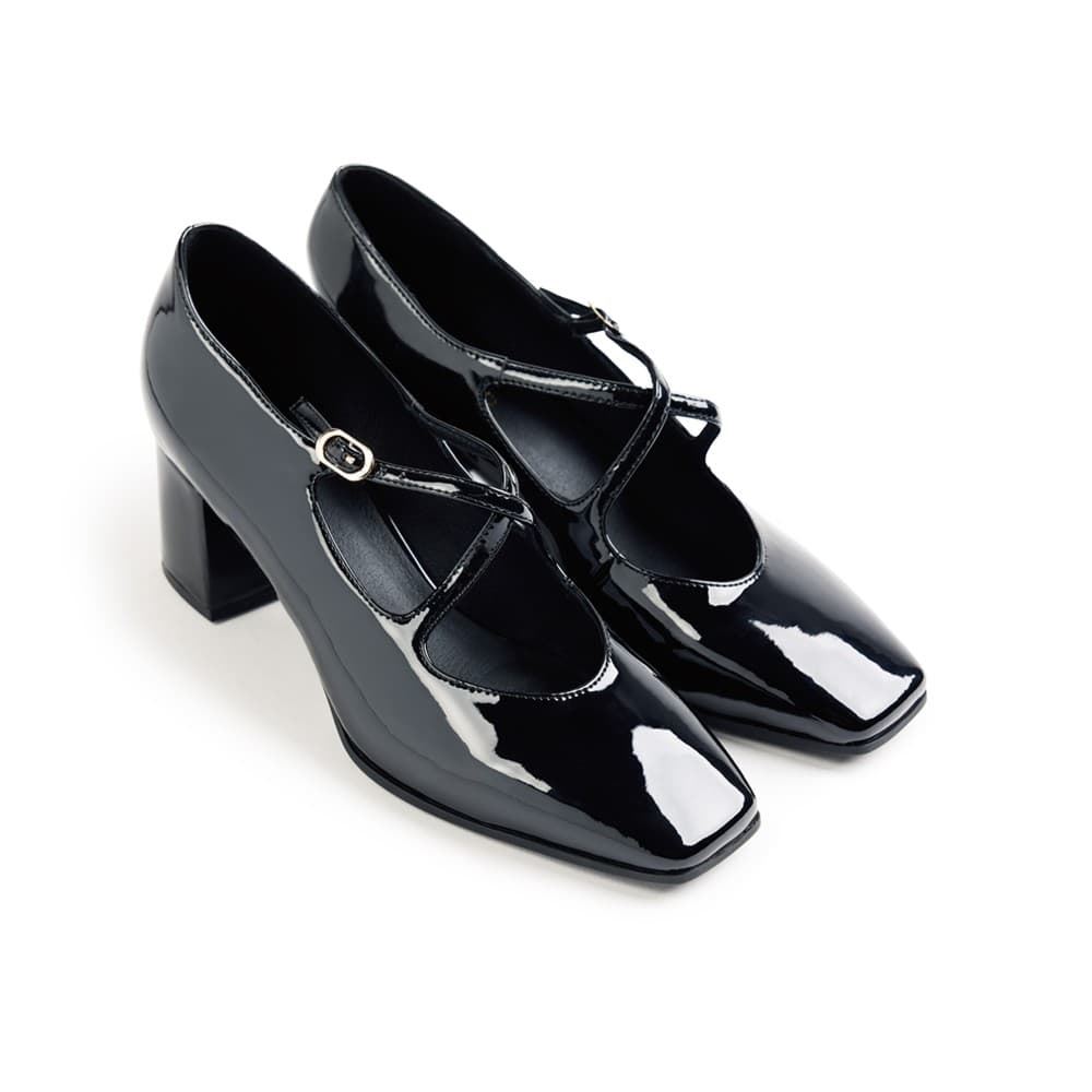 Gioseppo_ Zapato tacón negro efecto charol - Imagen 2