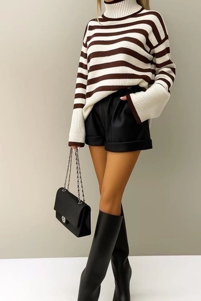 Jersey rayas marrón chocolate - Imagen 1