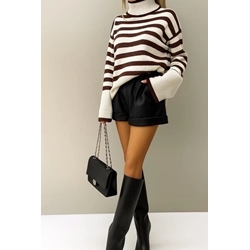 Jersey rayas marrón chocolate - Imagen 1