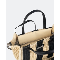 Kbas_ Bolso bandolera fibra natural rayas - Imagen 2