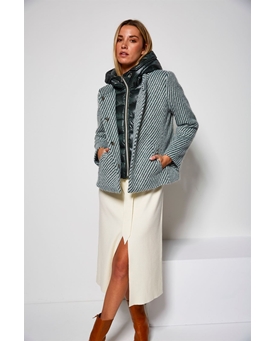 Md´M_ Abrigo corte jaspeado en verde - Imagen 2