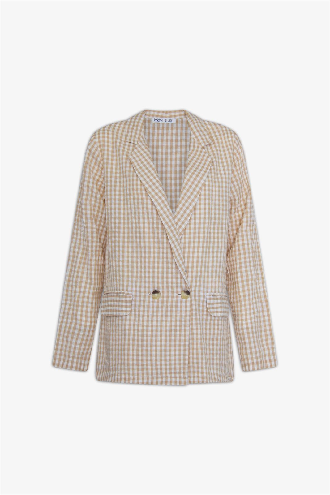 Md´M_ Blazer cuadros vichy beige - Imagen 6