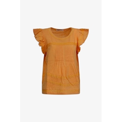 Md´M_ Blusa con volante en manga color papaya - Imagen 1