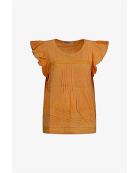 Md´M_ Blusa con volante en manga color papaya - Imagen 1