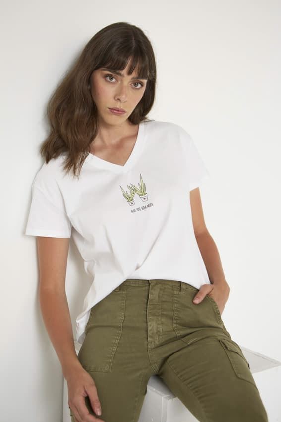 Md´M_ Camiseta blanca dibujo cactus - Imagen 1