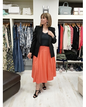 Md´M_ Falda midi algodón coral - Imagen 1