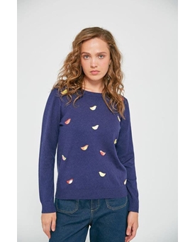 Md´M_ Jersey punto azul pajaritos - Imagen 1