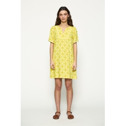 MD´M_ Vestido corto amarillo estampado asterisco - Imagen 1