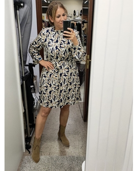 Md´M_ Vestido corto midi ramas - Imagen 1