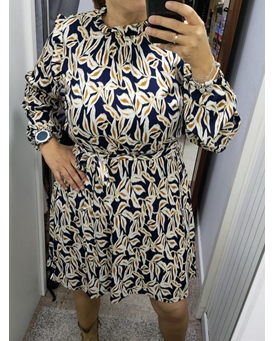 Md´M_ Vestido corto midi ramas - Imagen 2