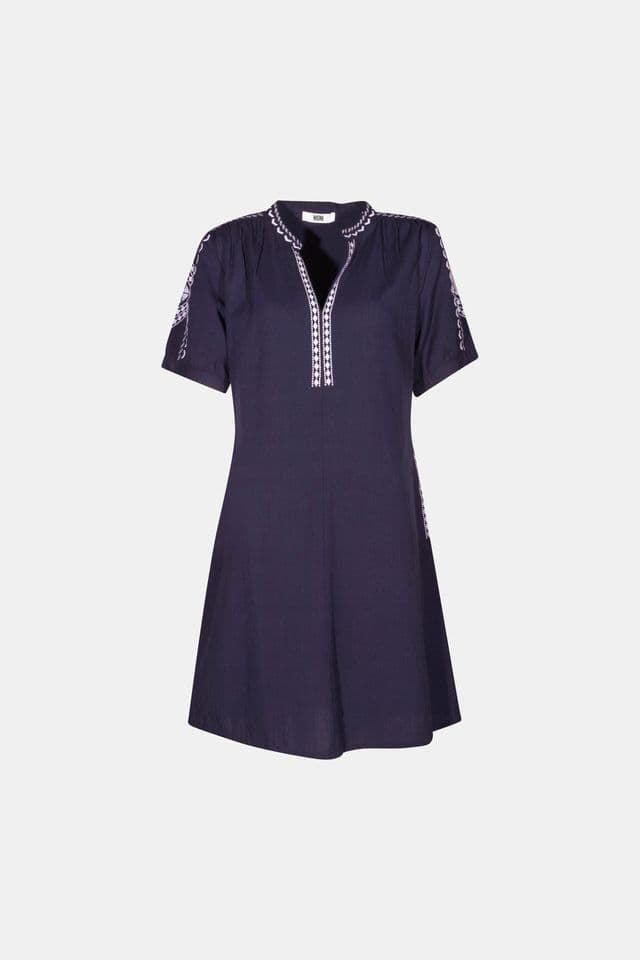 Md´M_ Vestido de algodón navy detalles en blanco - Imagen 1