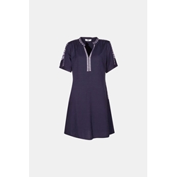 Md´M_ Vestido de algodón navy detalles en blanco - Imagen 1