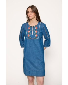 Md´M_ Vestido denim bordados - Imagen 1