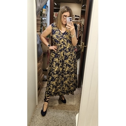Md´M_ Vestido largo flor bicolor - Imagen 1