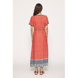 Md´M _ Vestido largo salmón estampado sardinas - Imagen 2