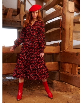 Md´M_ Vestido midi camisero estampado floral - Imagen 1