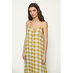 Md´M_ Vestido midi cuadros mostaza - Imagen 2