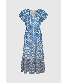 Md´M_ Vestido midi estampado Blue Horizon - Imagen 1