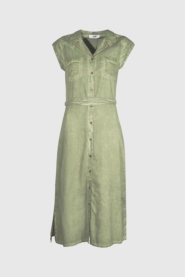 Md´M_ Vestido midi verde camisero - Imagen 1