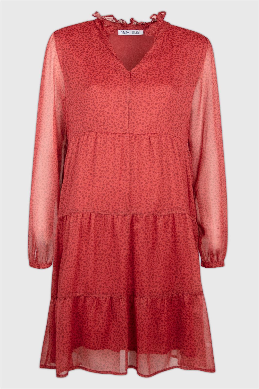 Md´M_ Vestido mini flor rojo - Imagen 1