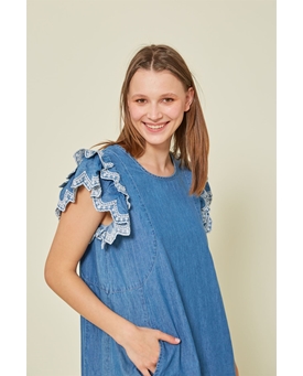 Md´M_ Vestido vaquero volante manga - Imagen 2