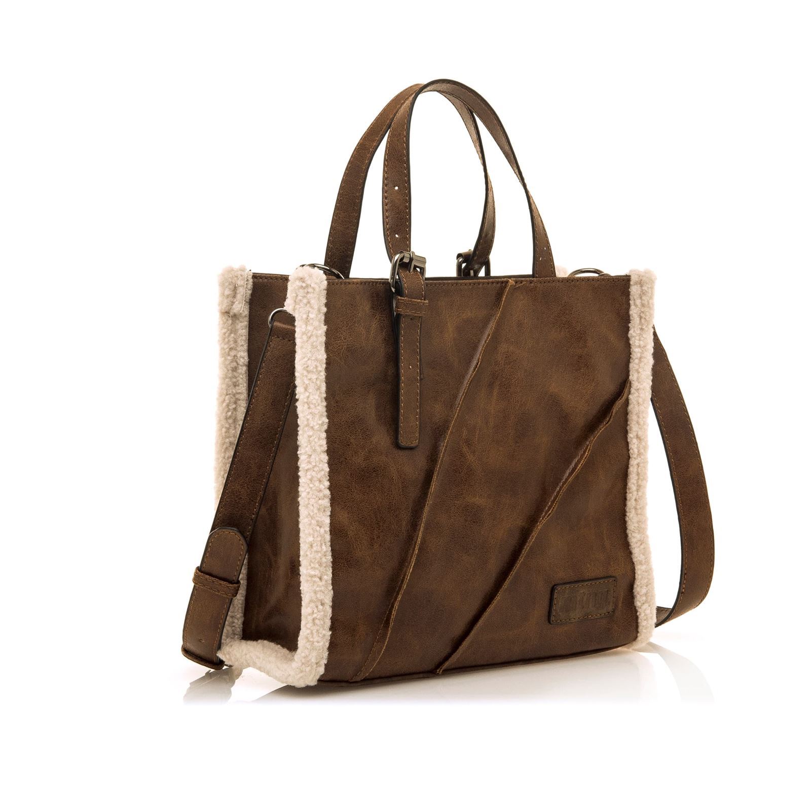 Mtng-Mustang_ Bolso Waldy cuero con pelo - Imagen 3