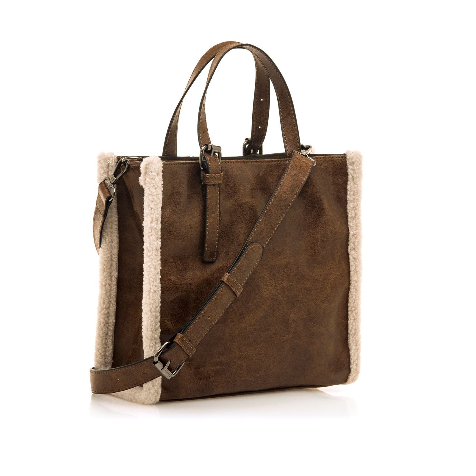 Mtng-Mustang_ Bolso Waldy cuero con pelo - Imagen 4