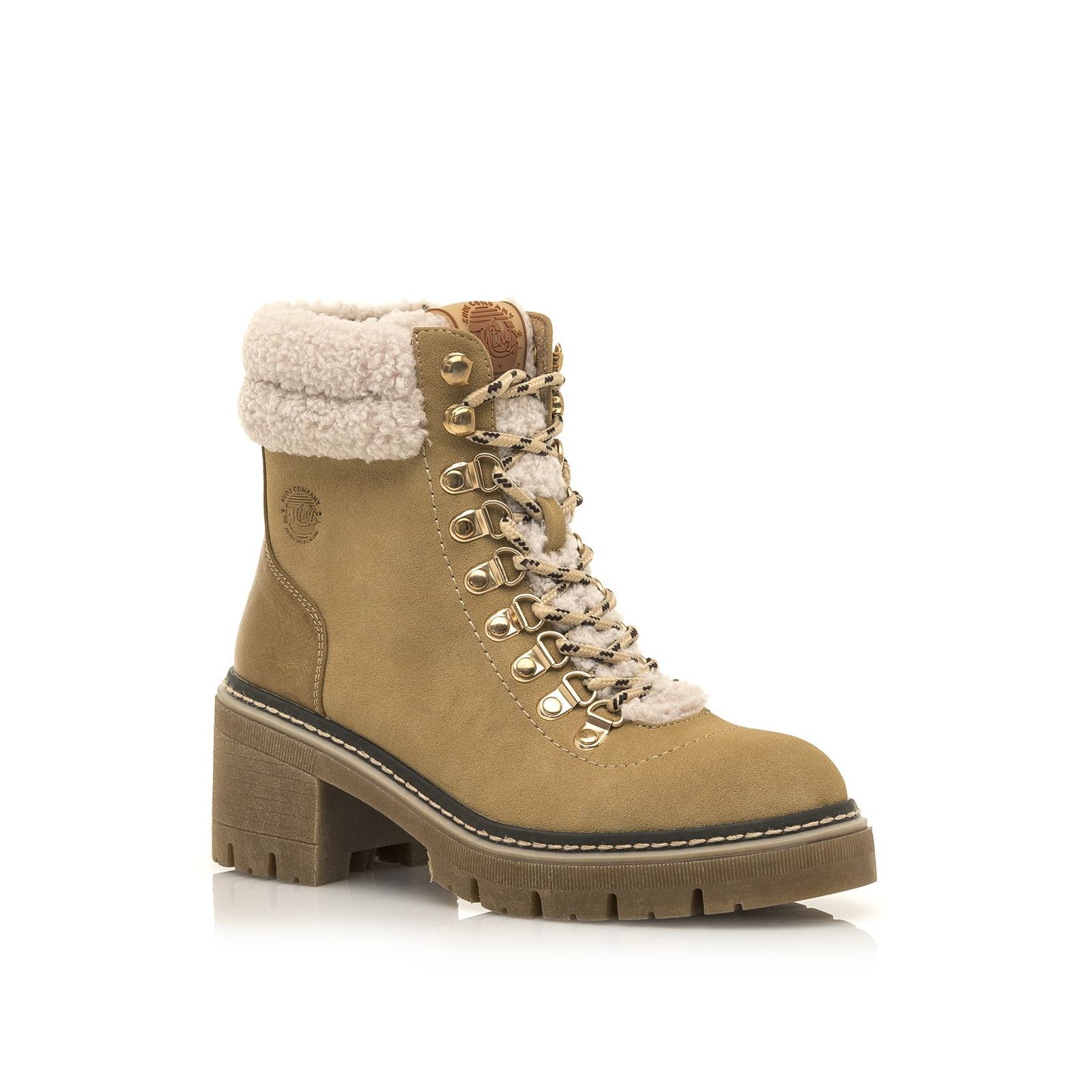 Mtng-Mustang_ Bota cordones Doris camel. - Imagen 3