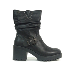 Mustang_ Bota karma negro/vaqueta negro - Imagen 1