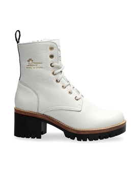 Panama Jack_ Bota de piel en blanco con forro de pelo - Imagen 1