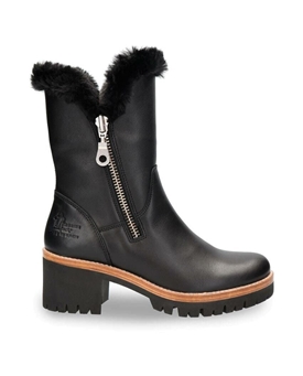 Panama Jack_ Bota de piel negra con forro de pelo - Imagen 1