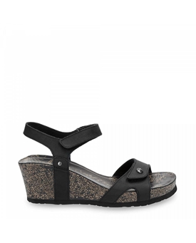 Panama Jack_ Sandalia cuña velcro negra - Imagen 1