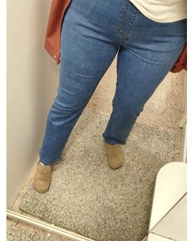 Pantalón denim recto goma cintura - Imagen 2