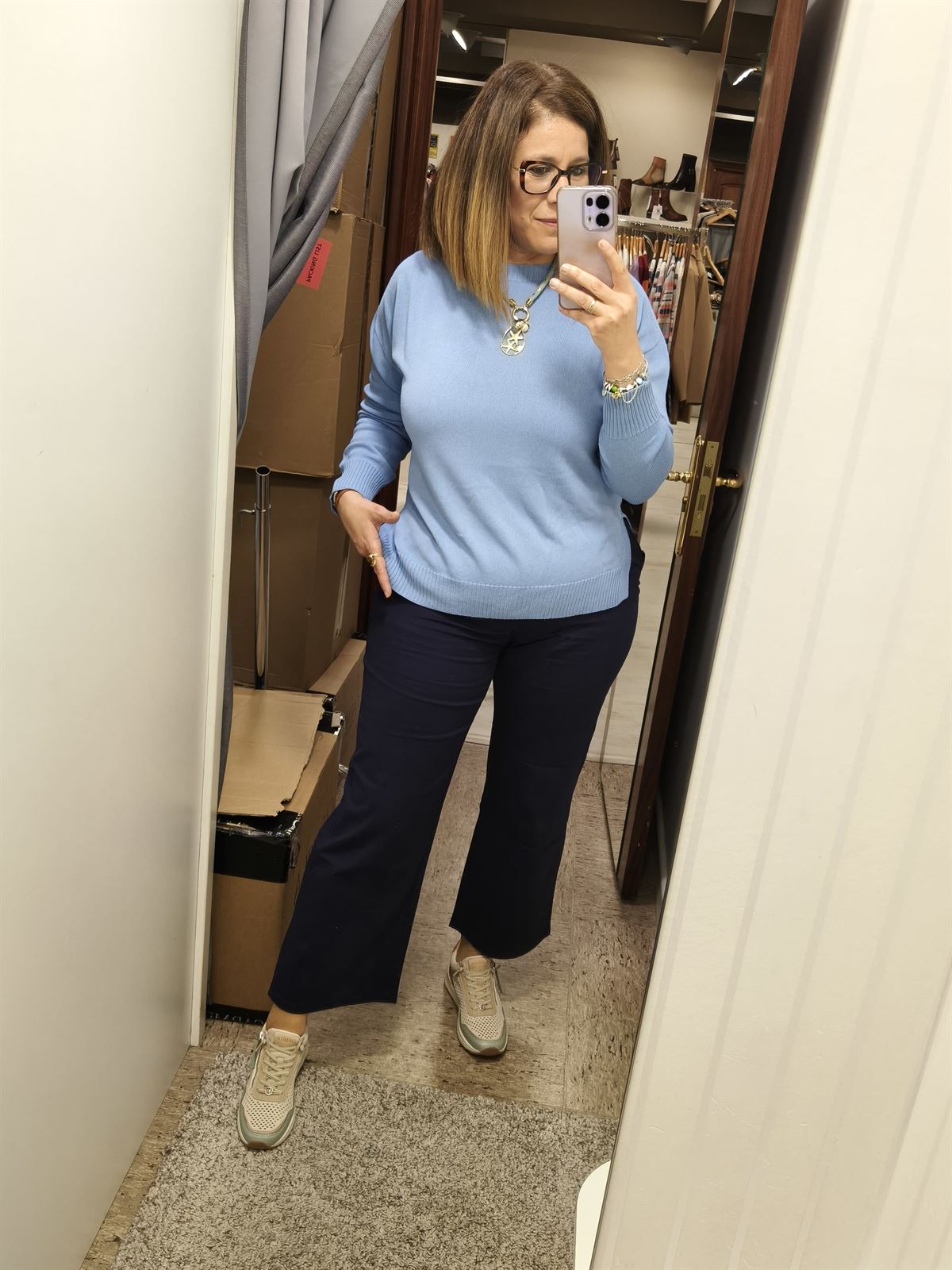 Pantalón tela marino - Imagen 1