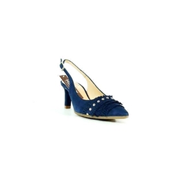 Pedro Miralles- Zapato tacón ante marino mujer - Imagen 1