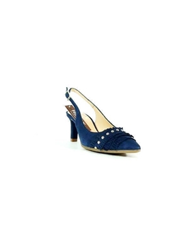 Pedro Miralles- Zapato tacón ante marino mujer - Imagen 1