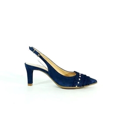 Pedro Miralles- Zapato tacón ante marino mujer - Imagen 2