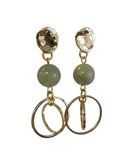 Pendiente bisutería piedra verde - Imagen 1